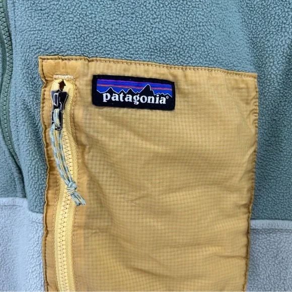 Patagonia Men's Green Microdini 1/2-Zip Pullover Fleece Colorblock Jacket Sz L - Picture 4 of 10